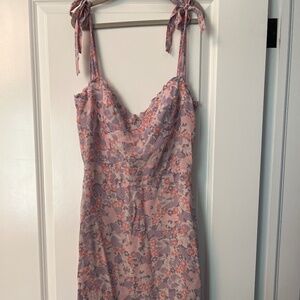 Reformation Nikita Mini Dress “Irene” purple/pink colour, floral, tied straps
